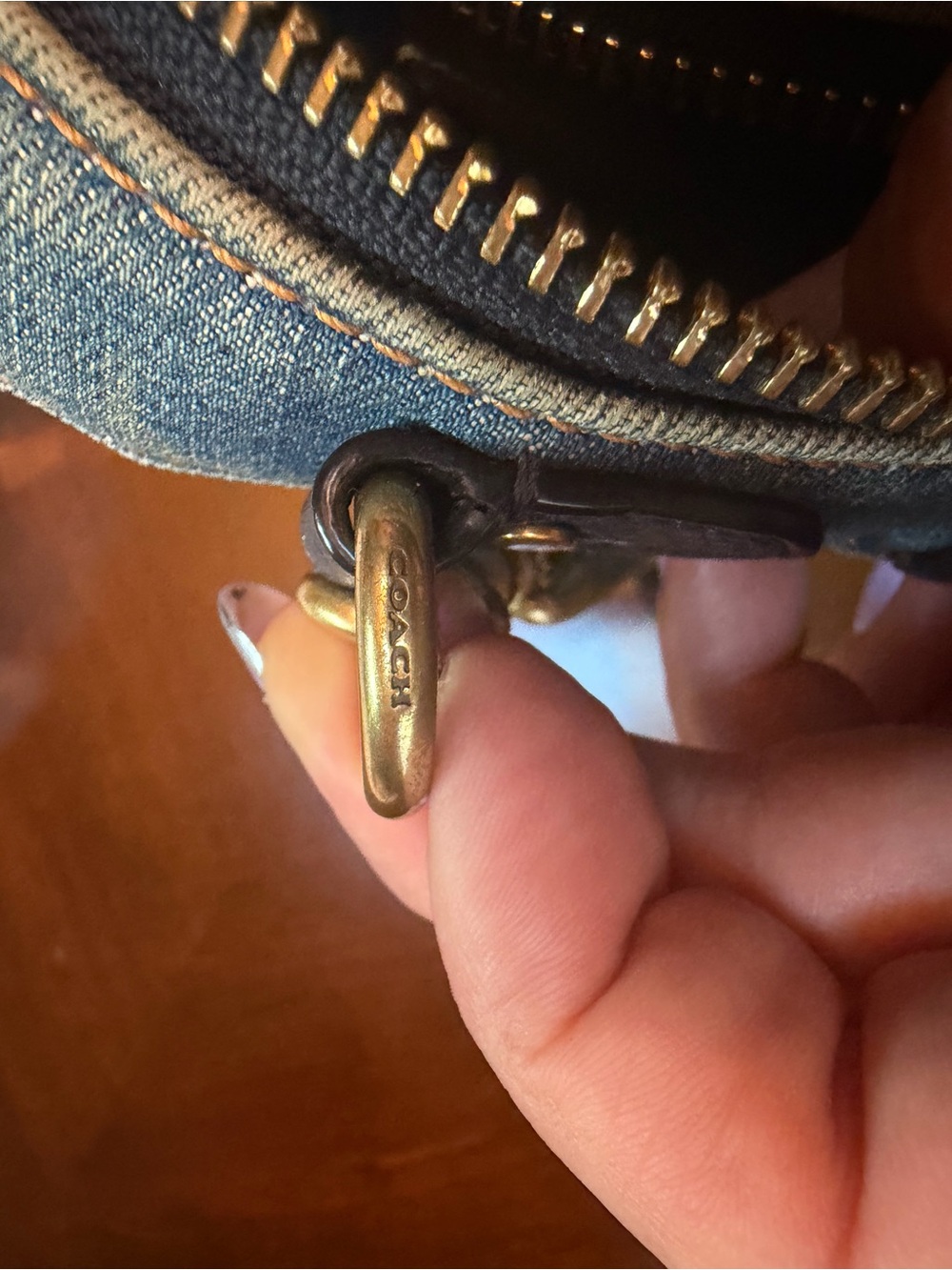 Coach Tea Rose Denim Floral Appliqué Crossbody Bag - Picture 12 of 14